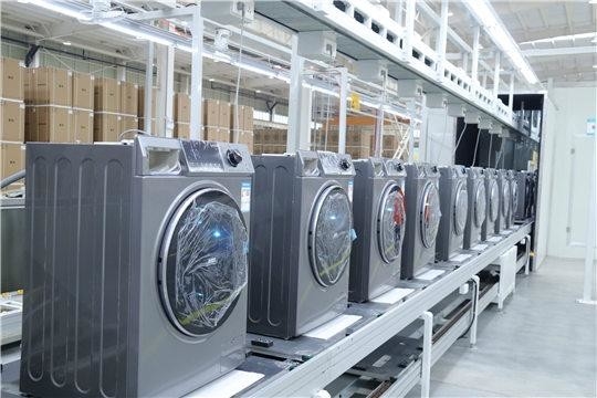 Linha de produção de máquinas de lavar roupa